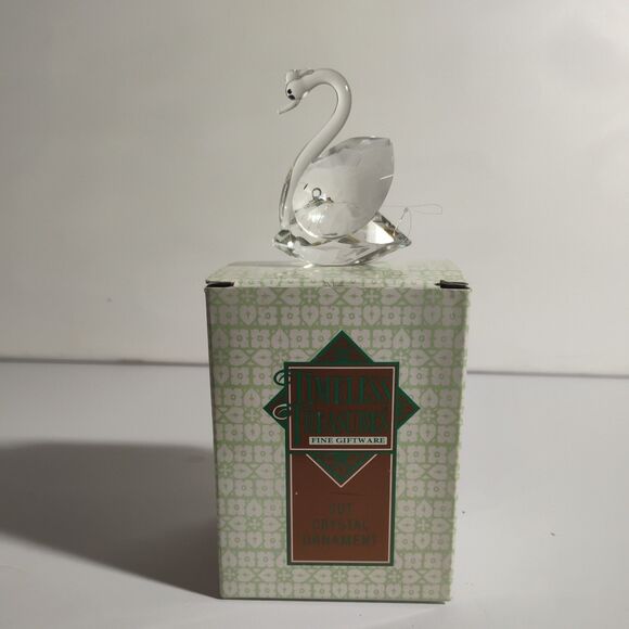 Cut Crystal Ornament Swan Timeless Treasures 27205AMC with Box - Picture 1 of 16